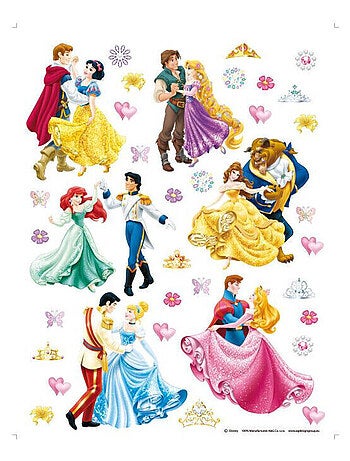 36 Stickers géant Prince et Princesse Disney