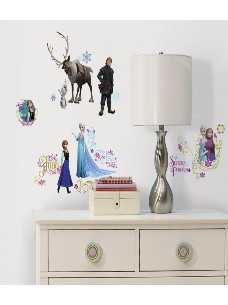 36 Stickers géant scintillant La Reine des Neiges Disney Frozen Multicolore - Kiabi