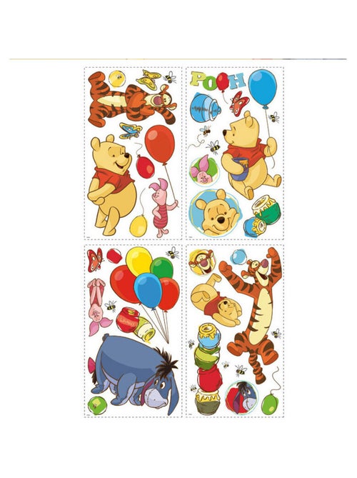 38 Stickers repositionnable Winnie l'Ourson Disney 102x46cm - Kiabi