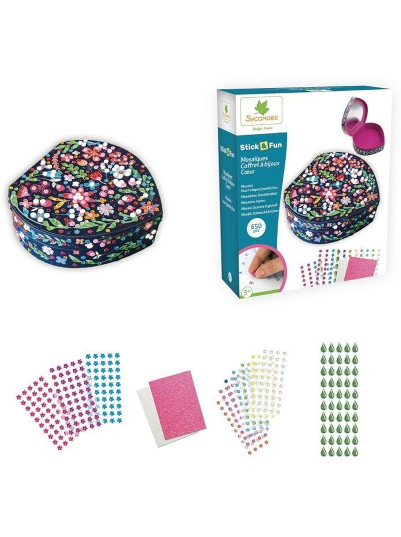 3d mosaïques - sycomore - stick'n fun - coffret coeur - dès 5 ans Blanc - Kiabi