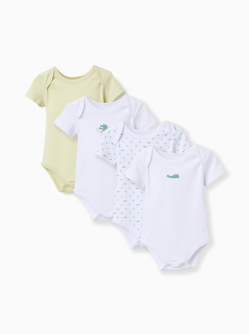 4 bodies en coton avec motif de crocodile - Kiabi