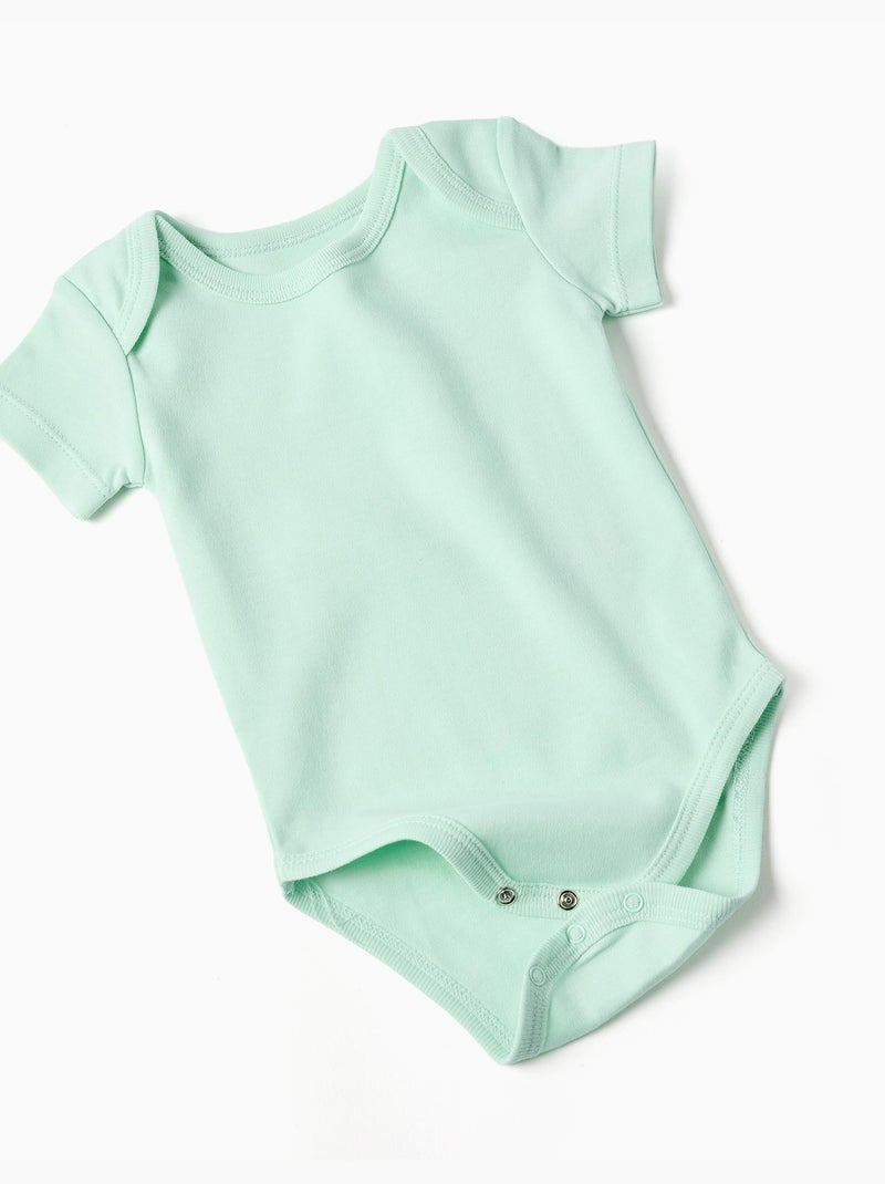 4 bodies en coton avec motif de fraise Blanc Vert Blanc - Kiabi