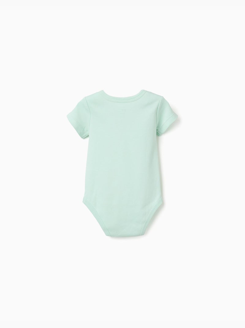4 bodies en coton avec motif de fraise Blanc Vert Blanc - Kiabi