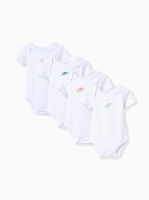 4 bodies en coton avec tortues imprimées - Kiabi