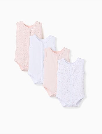 4 Bodies en coton sans manches