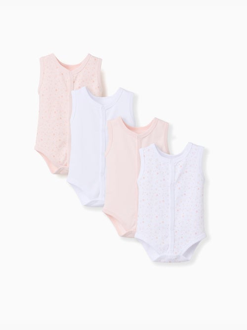 4 Bodies en coton sans manches - Kiabi