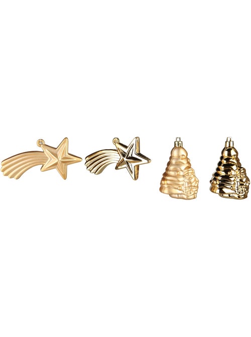 4 boules de sapin de noel et etoile - Kiabi