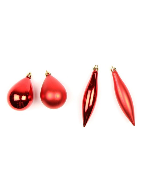 4 boules de sapin de noel olive et glacon blanc - Kiabi