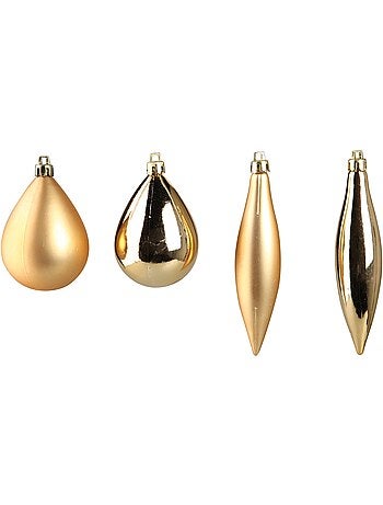 Lot de 4 boules de sapin de noël olive et glaçon