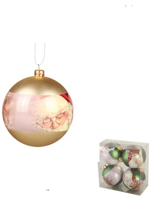 4 boules pere noel - Kiabi