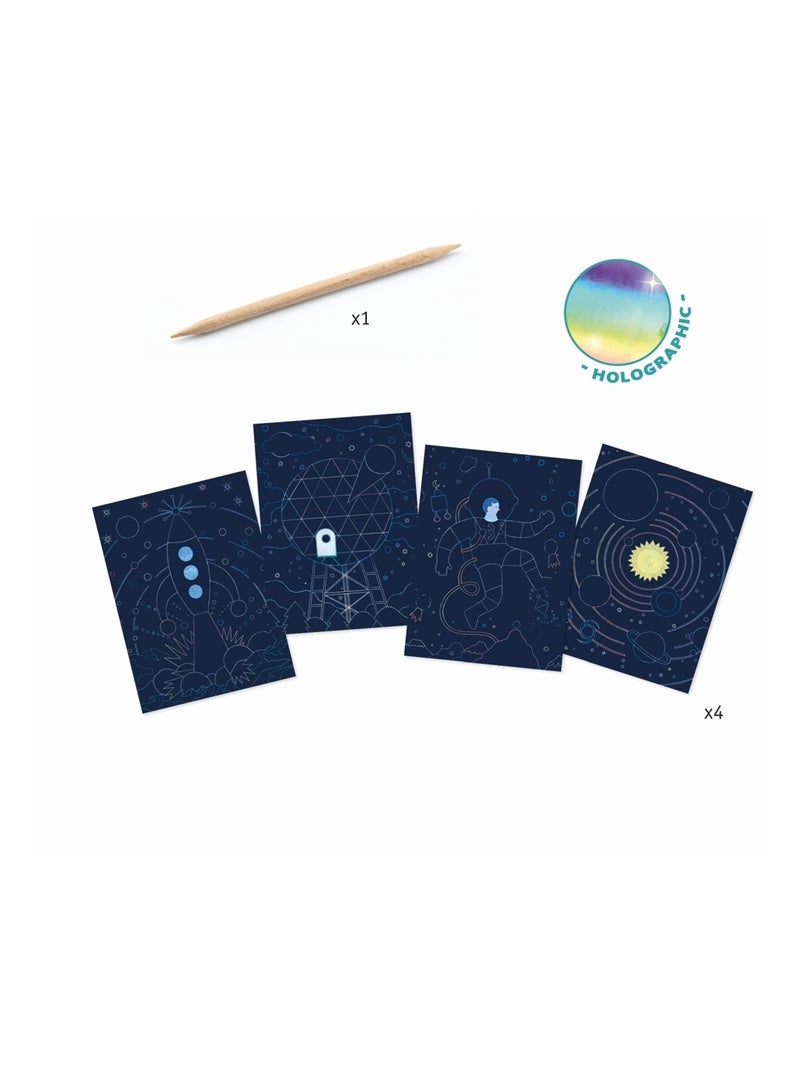 4 cartes à gratter mission cosmique Multicolore - Kiabi