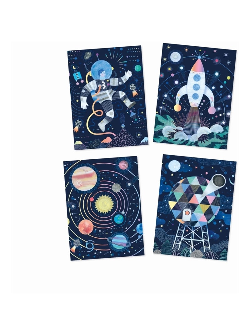 4 cartes à gratter mission cosmique Multicolore - Kiabi