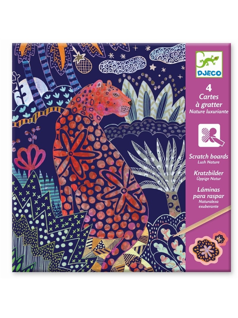 4 Cartes à gratter Nature luxuriante Multicolore - Kiabi