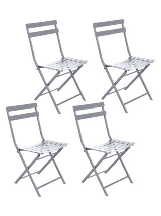 4 Chaises de jardin pliables en métal Greensboro