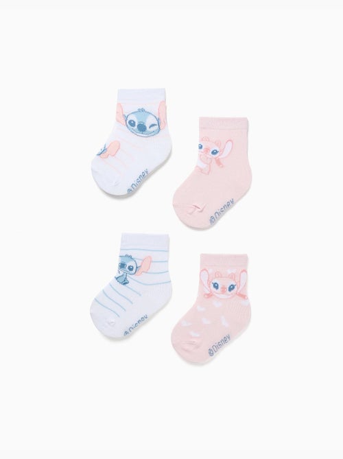 4 chaussettes Stitch et Angel - Kiabi