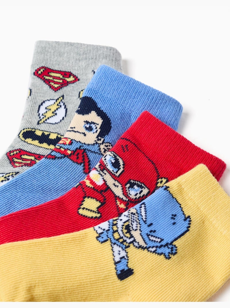 4 chaussettes Super Friends Bleu Rouge Gris - Kiabi
