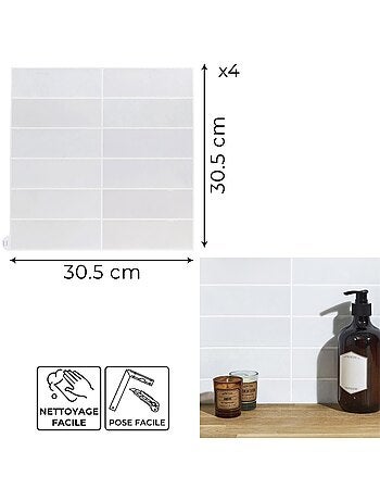 4 crédences adhésives effet Zellige