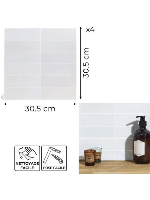 4 crédences adhésives effet Zellige - Kiabi