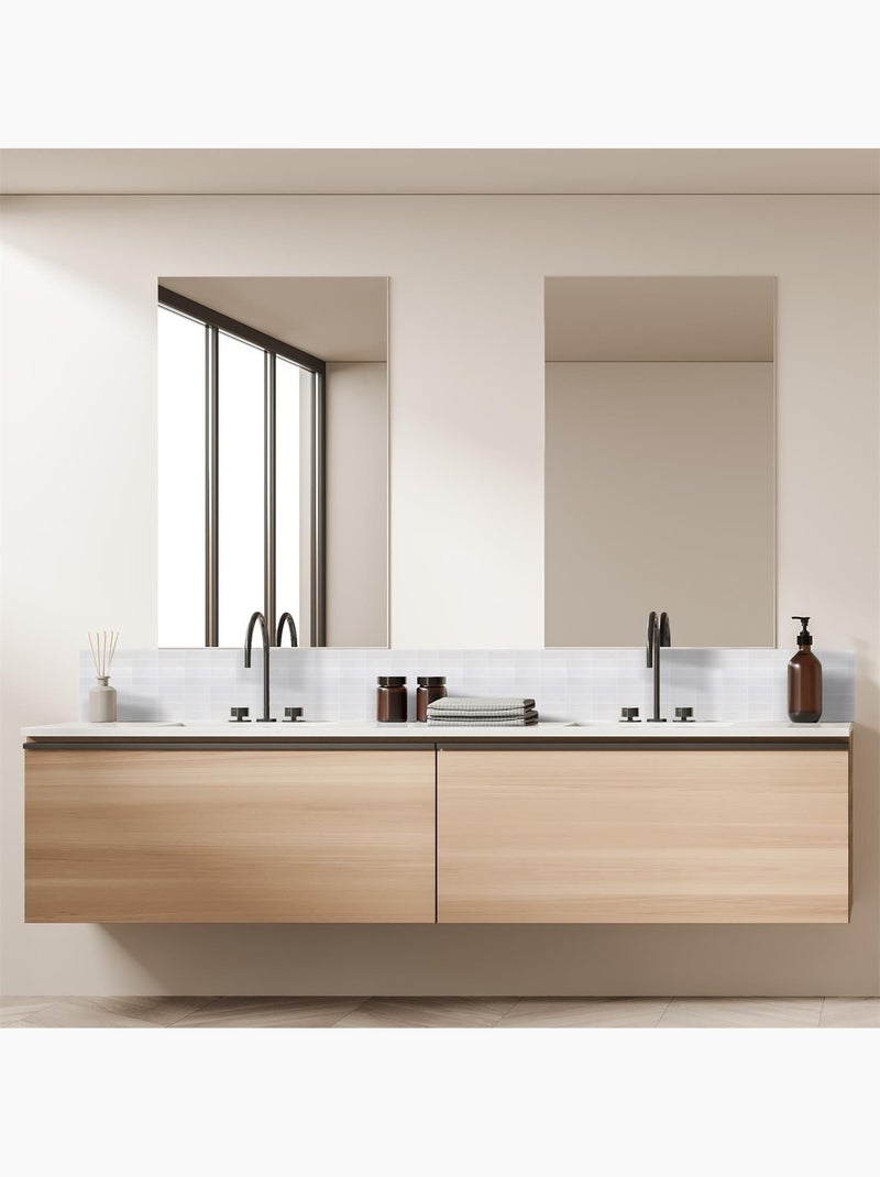 4 crédences adhésives effet Zellige Blanc - Kiabi