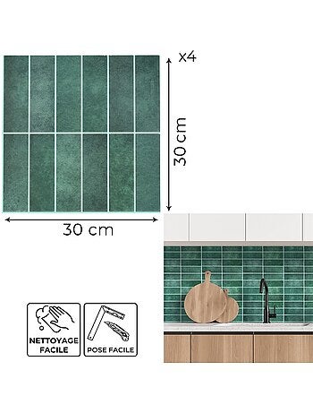 4 crédences adhésives effet Zellige