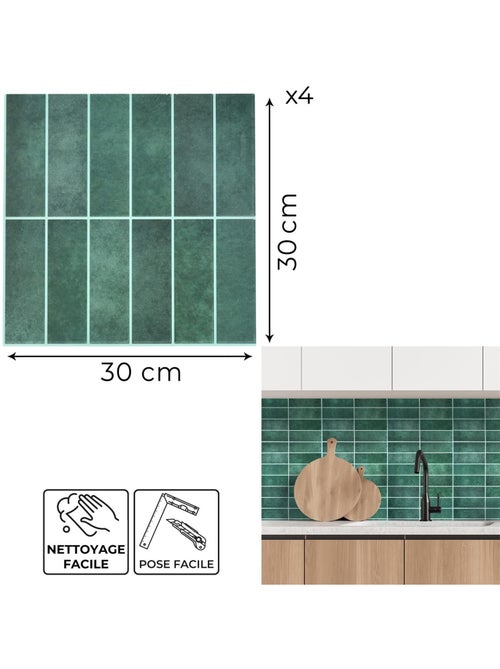 4 crédences adhésives effet Zellige - Kiabi