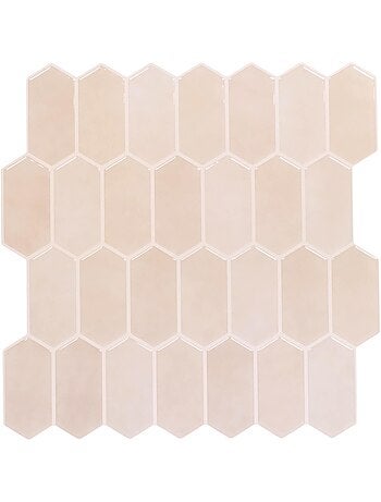 4 crédences adhésives hexagonales - 30 x 30 cm - Beige