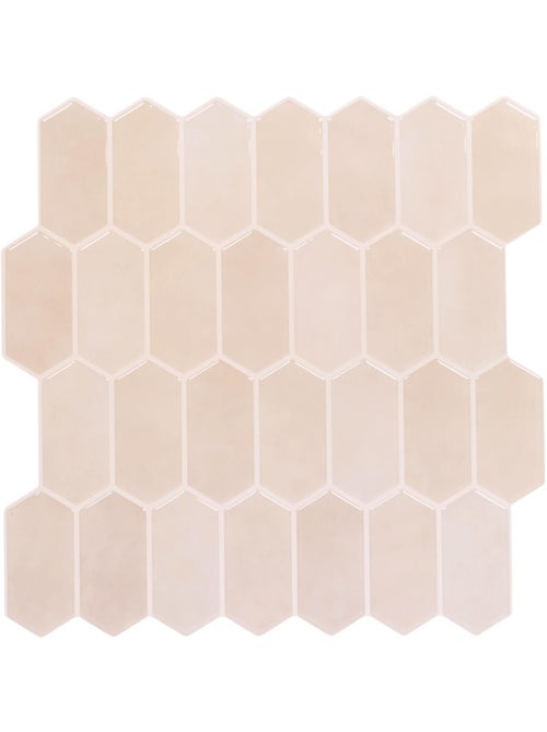 4 crédences adhésives hexagonales - 30 x 30 cm - Beige - Kiabi