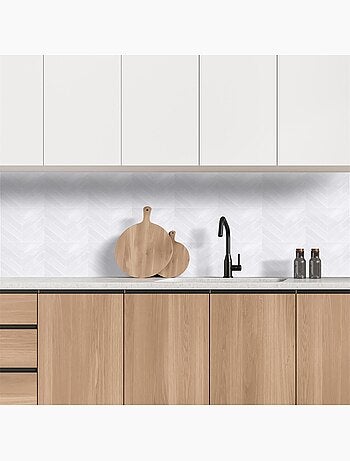 4 crédences adhésives motifs chevrons effet Zellige