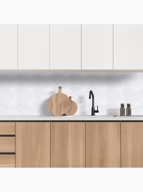 4 crédences adhésives motifs chevrons effet Zellige - Kiabi