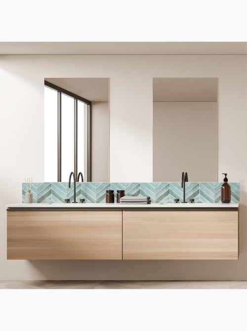 4 crédences adhésives motifs chevrons effet Zellige - Kiabi