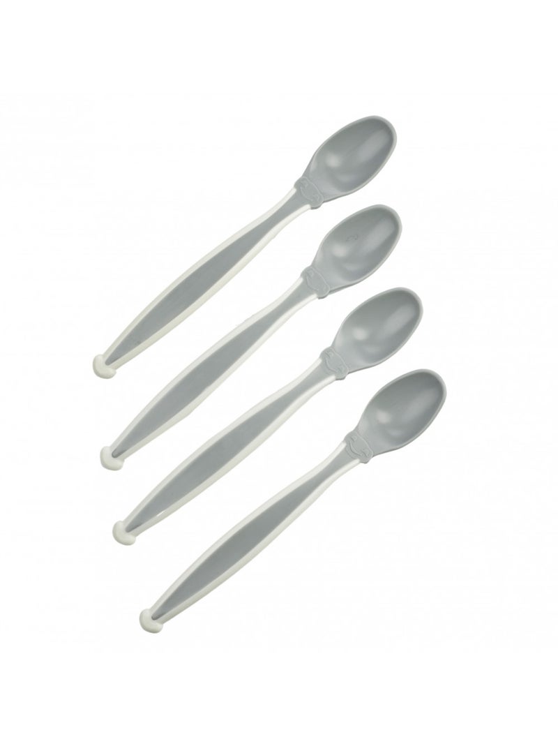 4 cuillères douces gris CHARME / BLANC MUGUET Gris - Kiabi