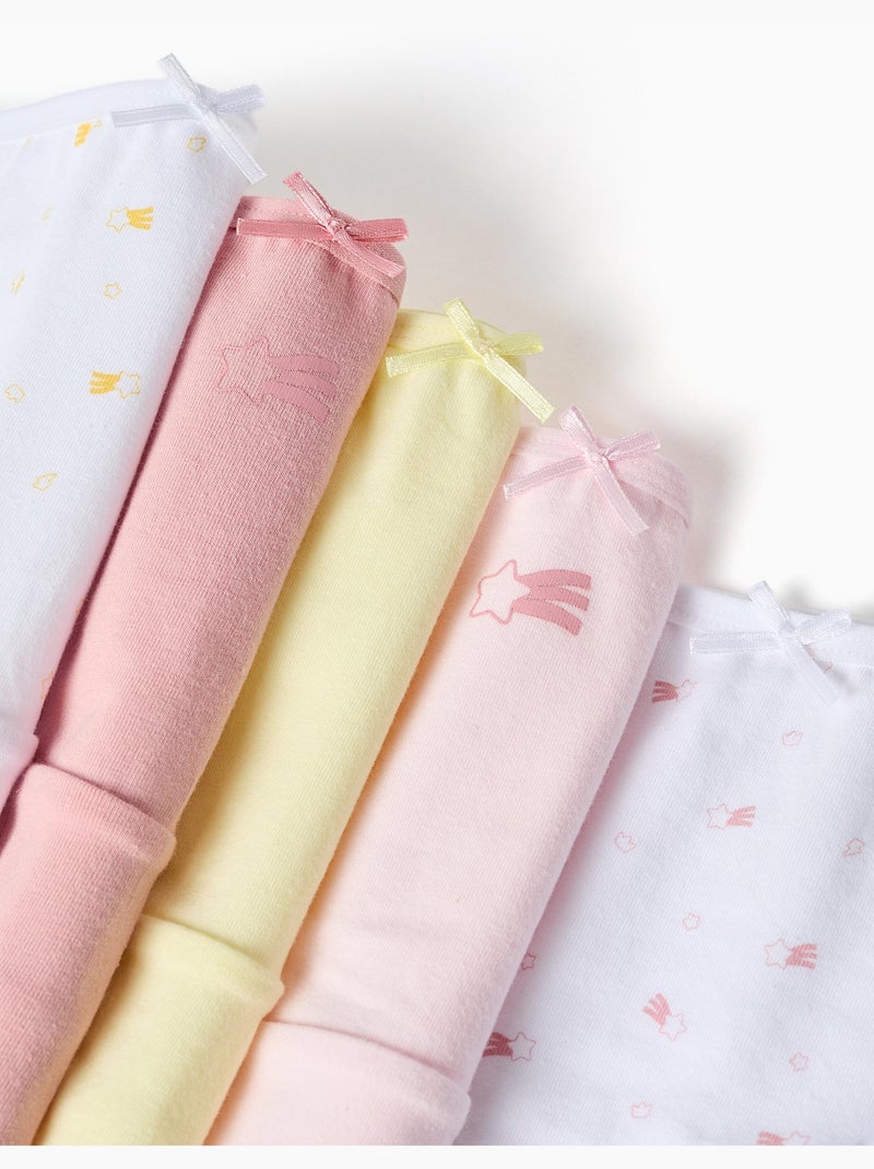 4 culottes en coton à motif d'étoiles Blanc Rose - Kiabi