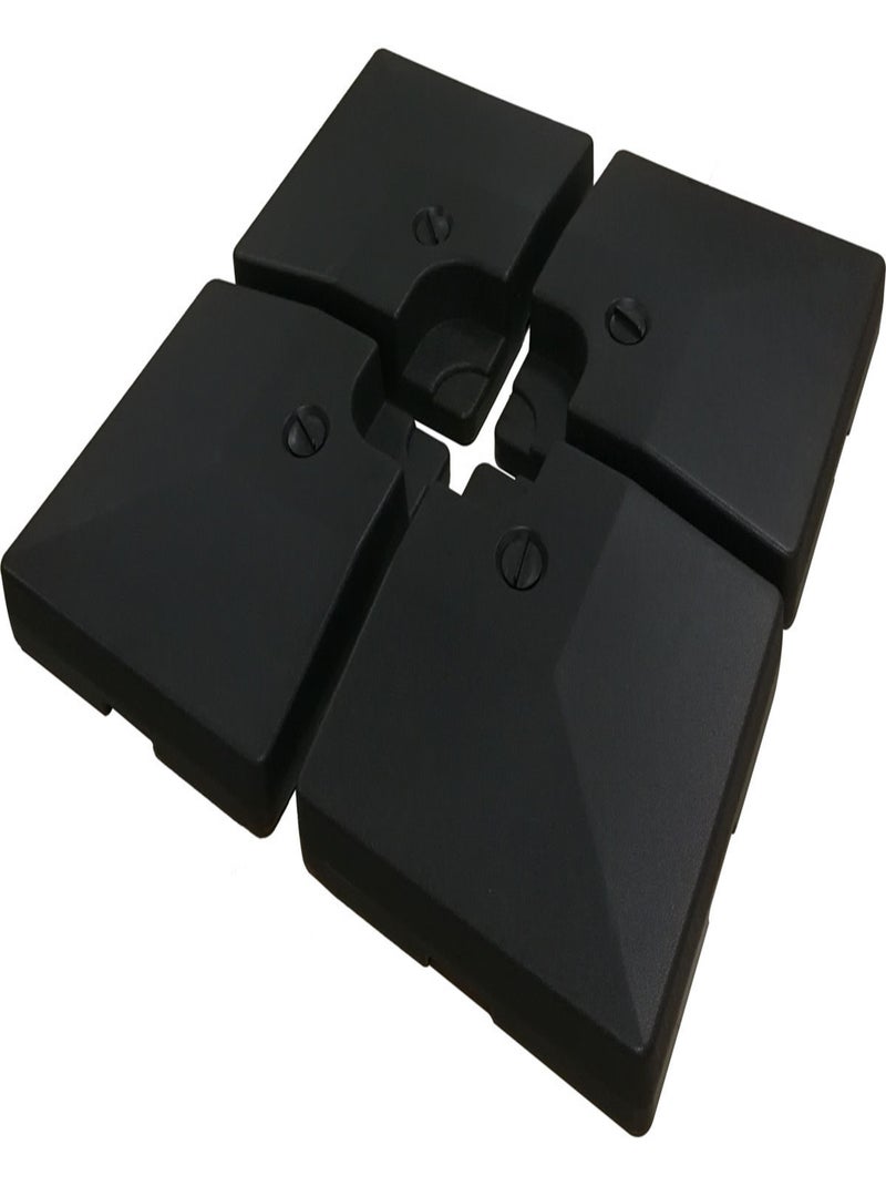 4 Dalles à lester pour gros parasol déporté - 4 x 3 - 104 KG - Noir Noir Noir - Kiabi