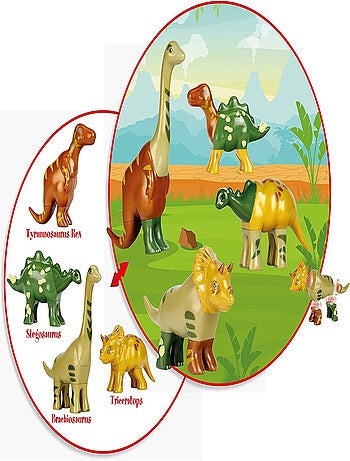 4 Dinosaures Magnétiques - Jouets Klein