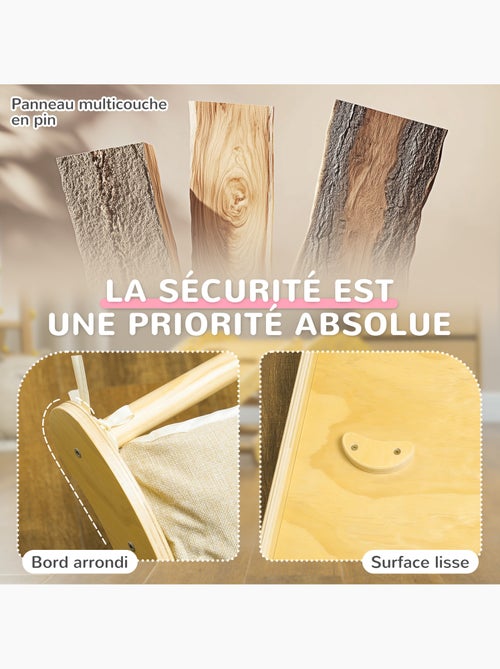 4 en 1 arche escalade enfant chaise à bascule avec coussin rampe double-face grimper glisser bois - Kiabi 4 en 1 arche escalade enfant chaise à bascule avec coussin rampe double-face grimper glisser bois - Kiabi