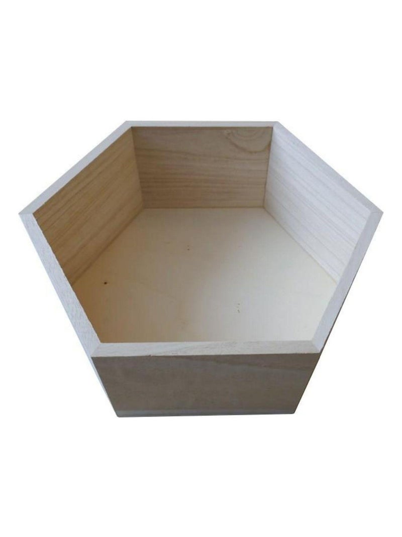 4 étagères hexagonales en bois 30 x 26 x 10 cm - Graine Créative Beige - Kiabi