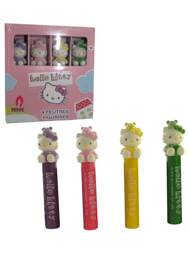 4 feutres figurines Hello Kitty Multicolore - Kiabi