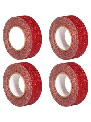 4 glitters tape 5 m x 1,5 cm - rouge - Rayher