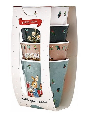 4 Gobelets Pierre Lapin Noël