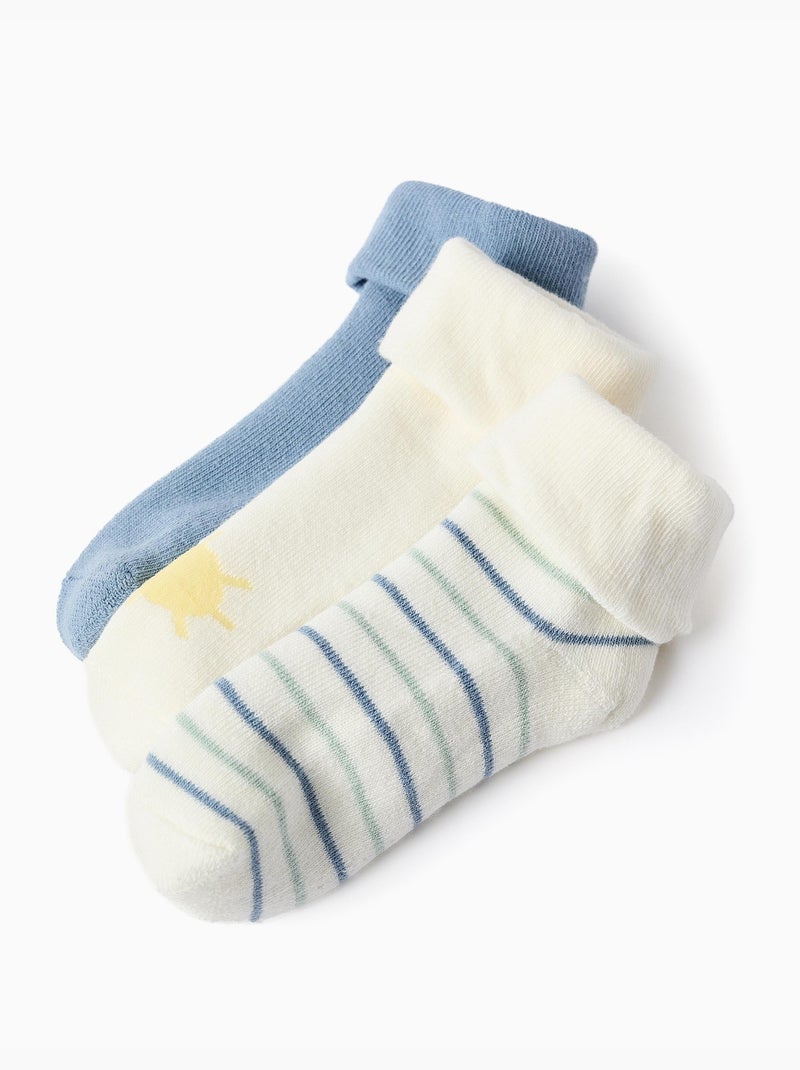 4 paires de chaussettes avec doublure en éponge Bleu Beige - Kiabi