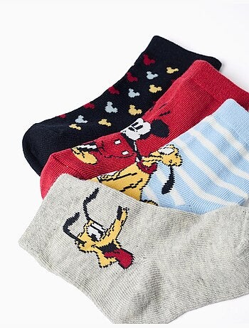 4 paires de chaussettes avec imprimés Mickey et Pluto