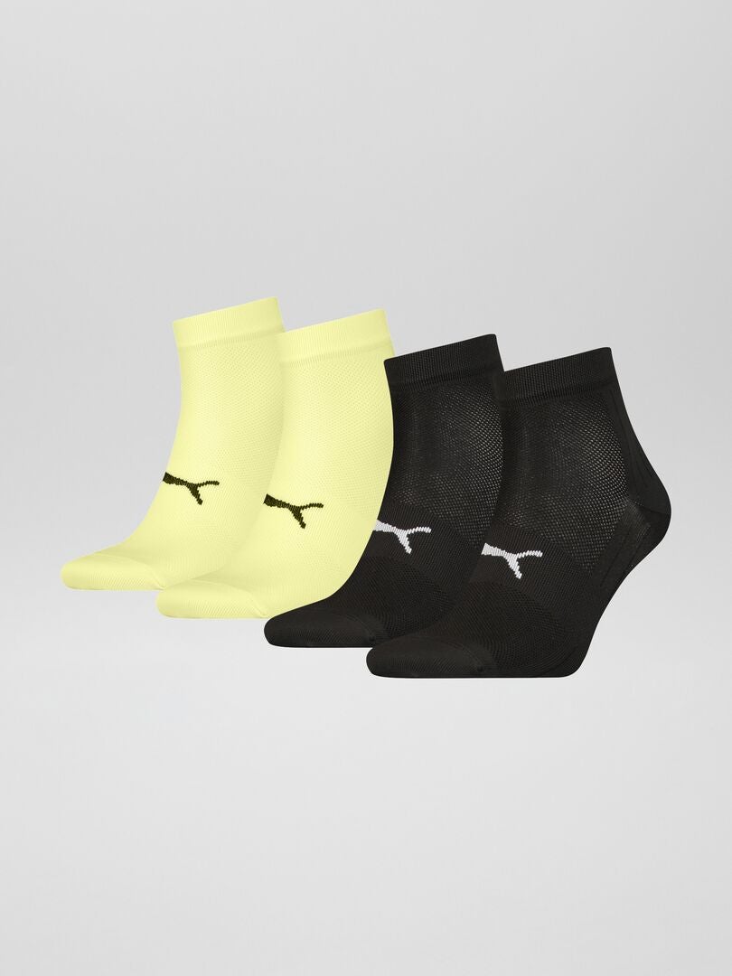 4 paires de chaussettes unisex 'Puma' Noir/jaune - Kiabi