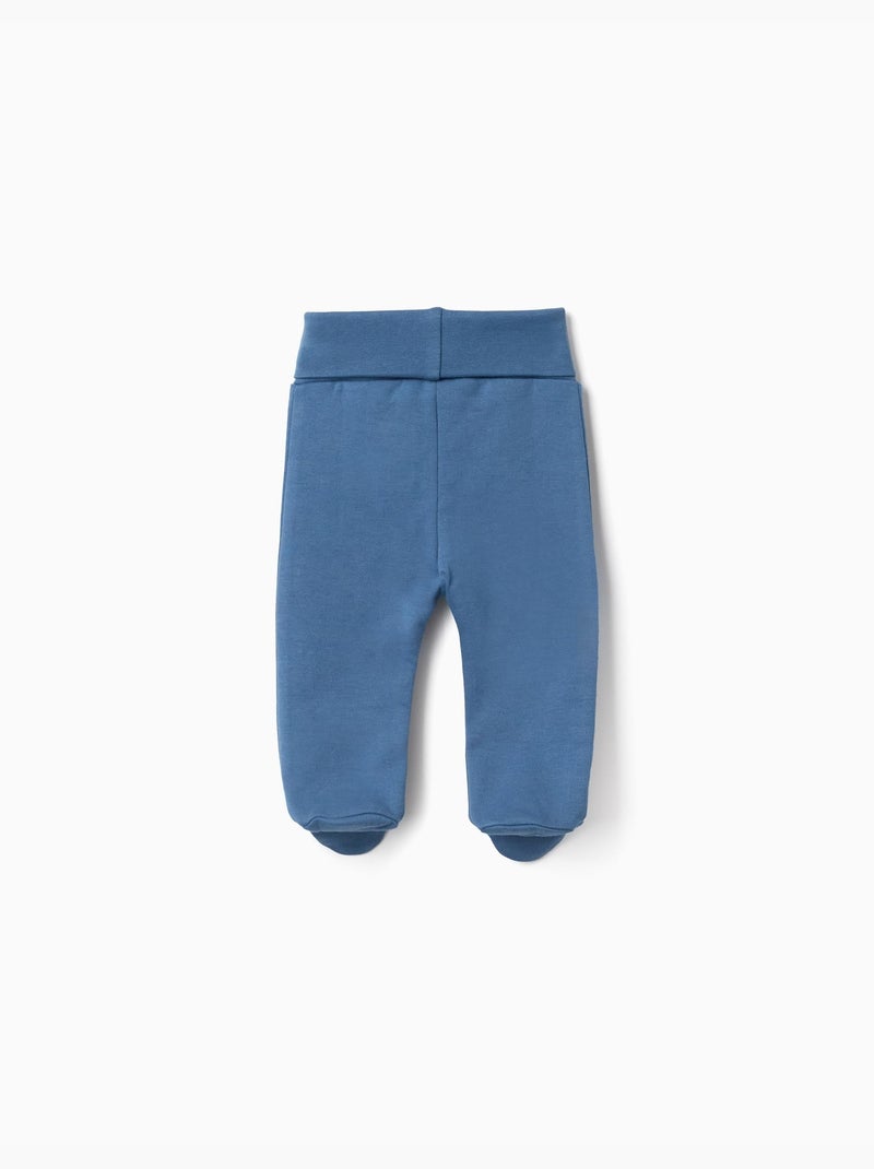 4 pantalons avec pieds en coton unis/imprimés Blanc Bleu - Kiabi