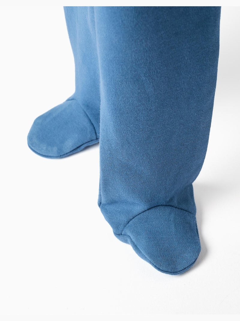 4 pantalons avec pieds en coton unis/imprimés Blanc Bleu - Kiabi