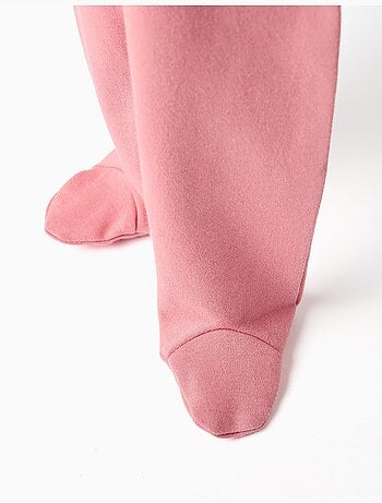 4 pantalons avec pieds en coton unis/imprimés