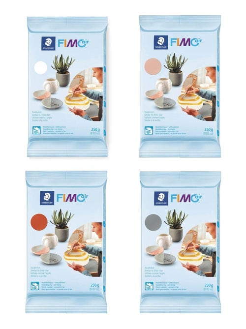 4 pâtes polymères Fimo Air 250 g - Staedtler - Kiabi