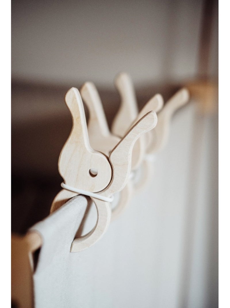 4 pinces géantes en bois Beige - Kiabi