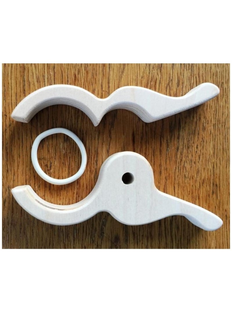 4 pinces géantes en bois Beige - Kiabi