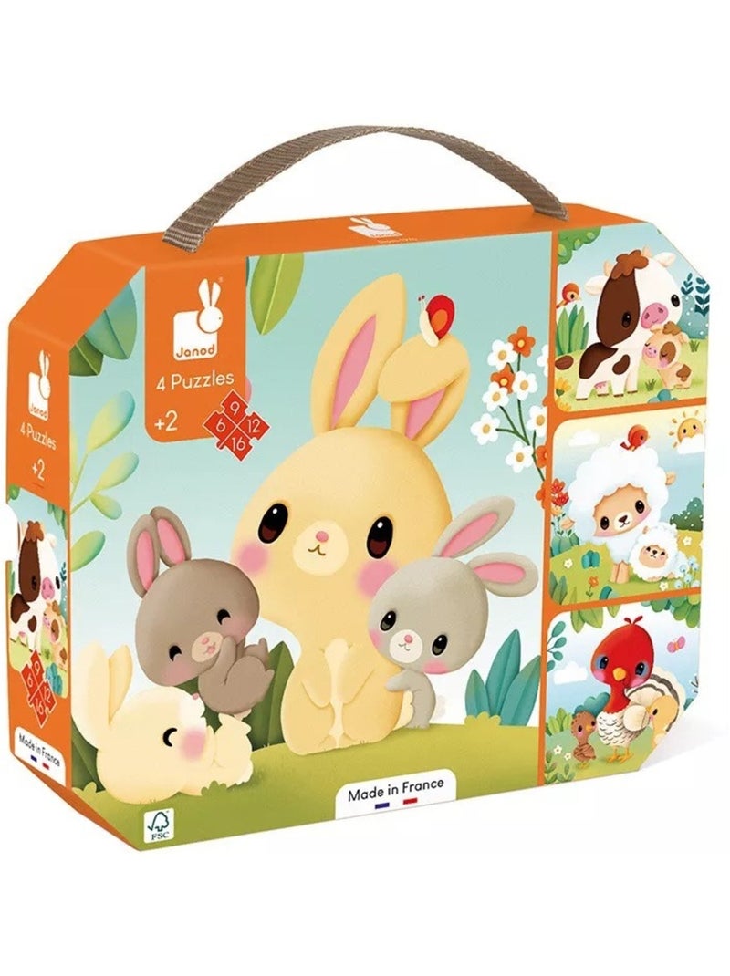 4 puzzles évolutifs Animaux Ferme N/A - Kiabi