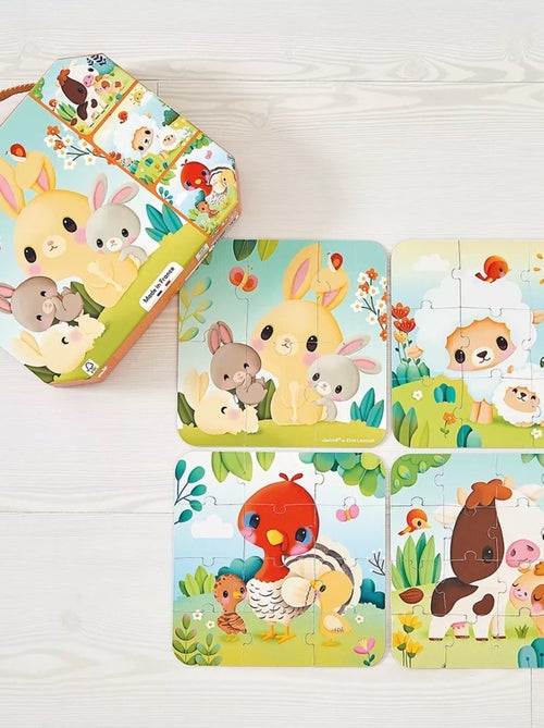 4 puzzles évolutifs Animaux Ferme - Kiabi